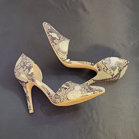 BRAND NEW CHINESE LAUNDRY SNAKESKIN HEEL D'ORSAY POINTED TOE PUMP - Picture 10 of 13